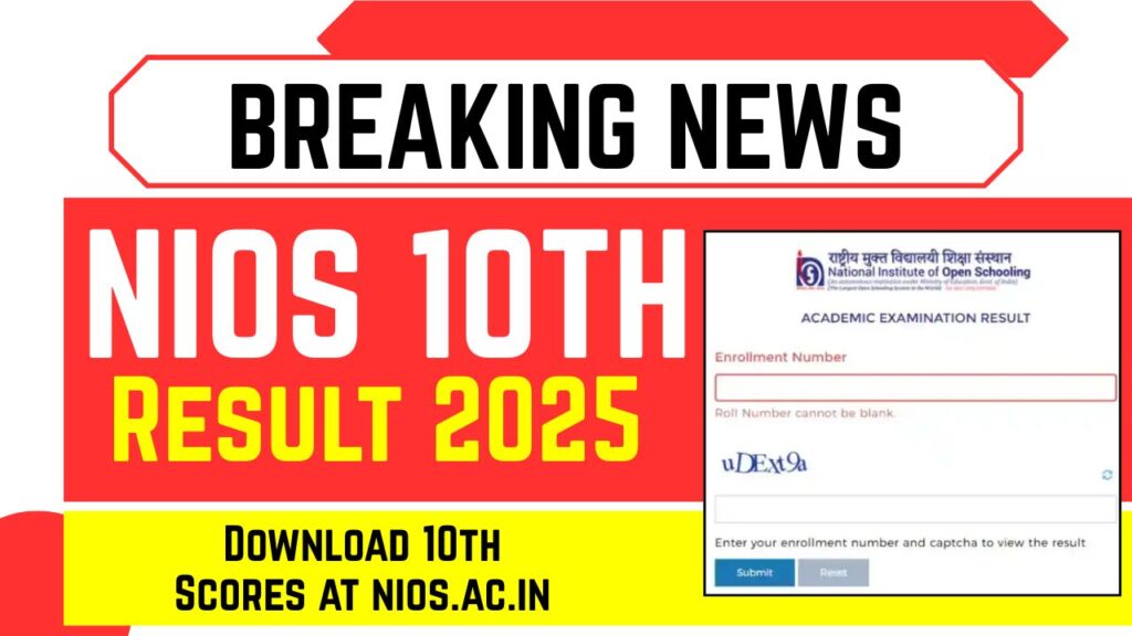 NIOS 10th Result 2025